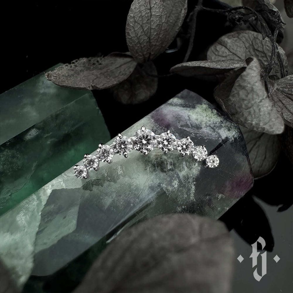 Кластер &quot;Nine Stones&quot; - Белое золото - White CZ