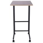 Стол BRABIX "Smart CD-014", 380х600х755 мм, ЛОФТ, на колесах, металл/ЛДСП дуб, каркас черный, 641884