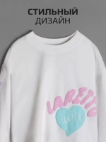 Лонгслив для девочки в школу, белый