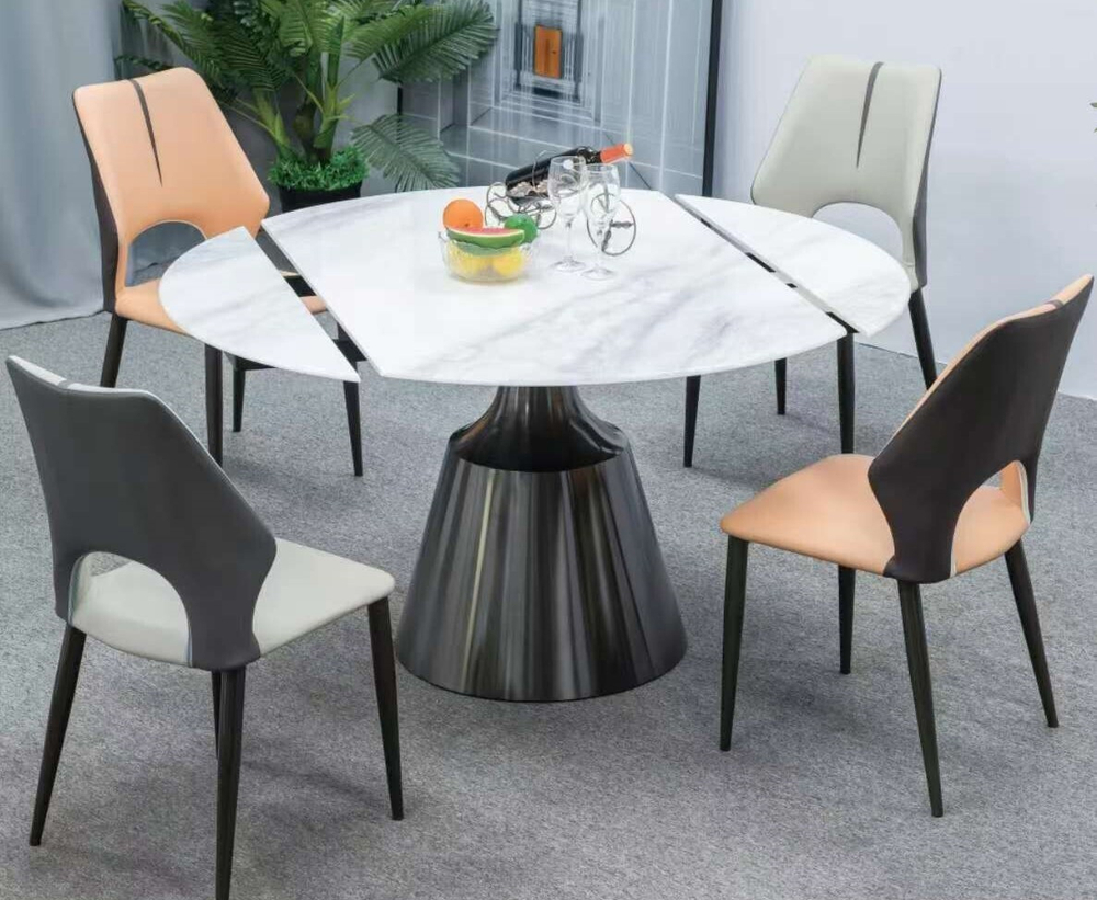 Стол обеденный раскладной круглый YODA Black