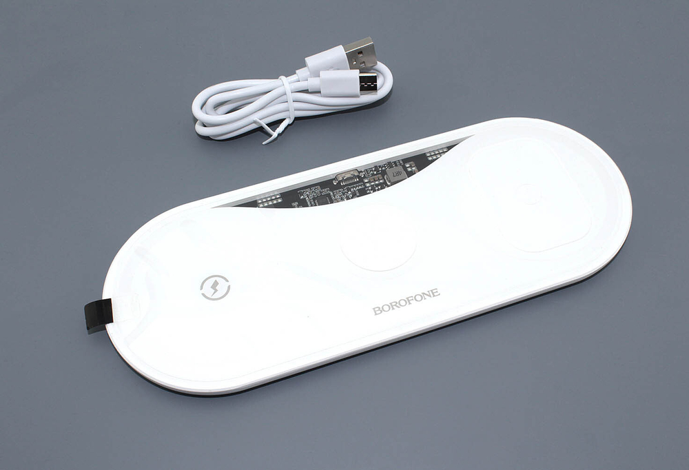Беспроводная зарядка BOROFONE BQ19 Powerful 3 в 1, 15W, белый