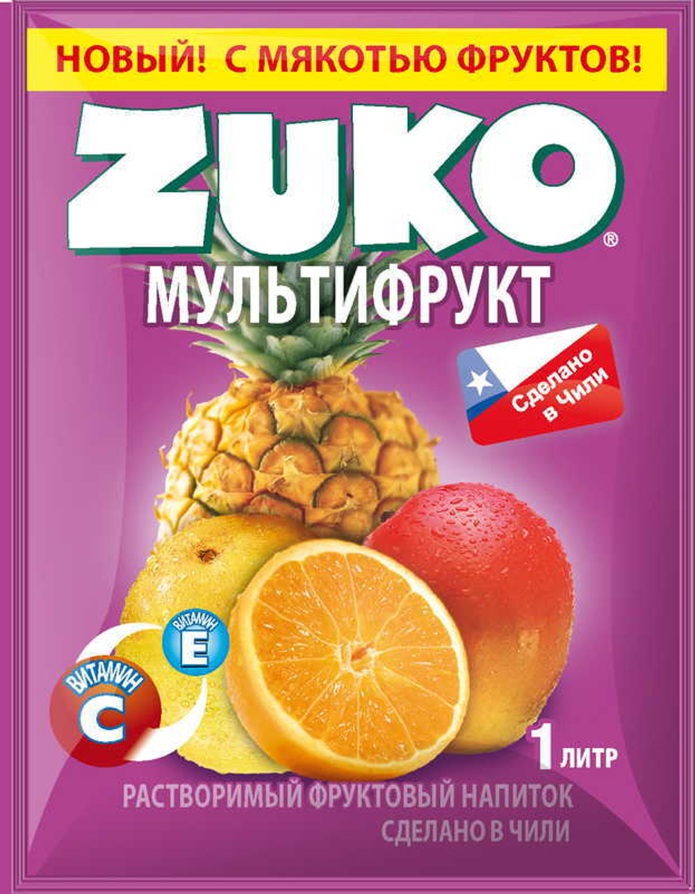 Растворимый напиток ЗУКО Мультифрукт 20г*12шт*8 блоков.