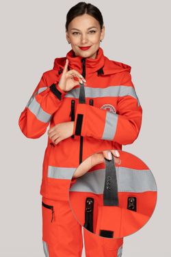 Куртка демисезонная женская Скорая помощь MedicLine SOFTSHELL красная