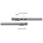Apple MacBook Air 13 (2024) (M3, 8C CPU, 8C GPU), 16 ГБ, 256 ГБ SSD, Space Gray (серый космос) MC8G4
