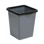 Ведро для мусора с фиксатором квадратное 8,5л (серо/черный)