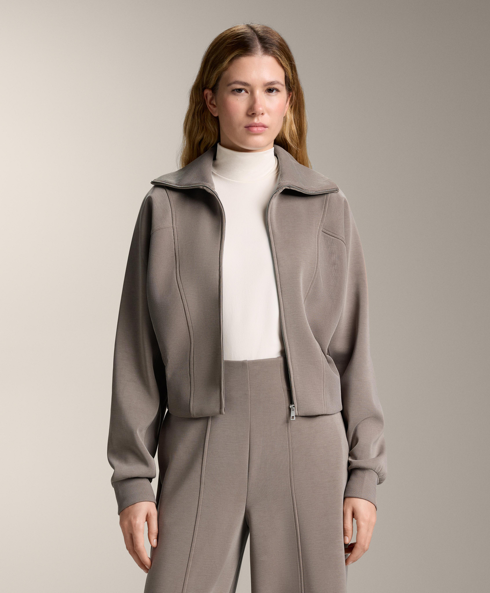 Oysho Куртка с высоким воротником, серовато-коричневый