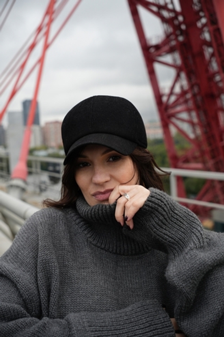 Бейсболка вельвет черный