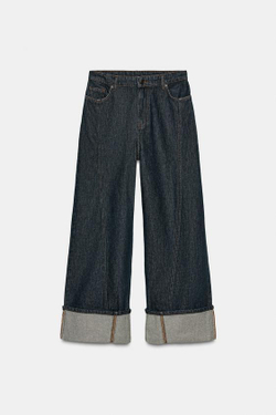 ZARA ДЖИНСЫ WIDE LEG СО СРЕДНЕЙ ПОСАДКОЙ — ZW COLLECTION, СИНИЙ