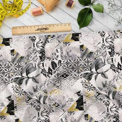 Ткань ниагара абстрактные ромбы с листьями