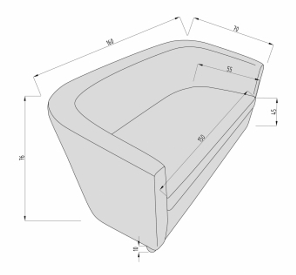 Диван Волна двухместный