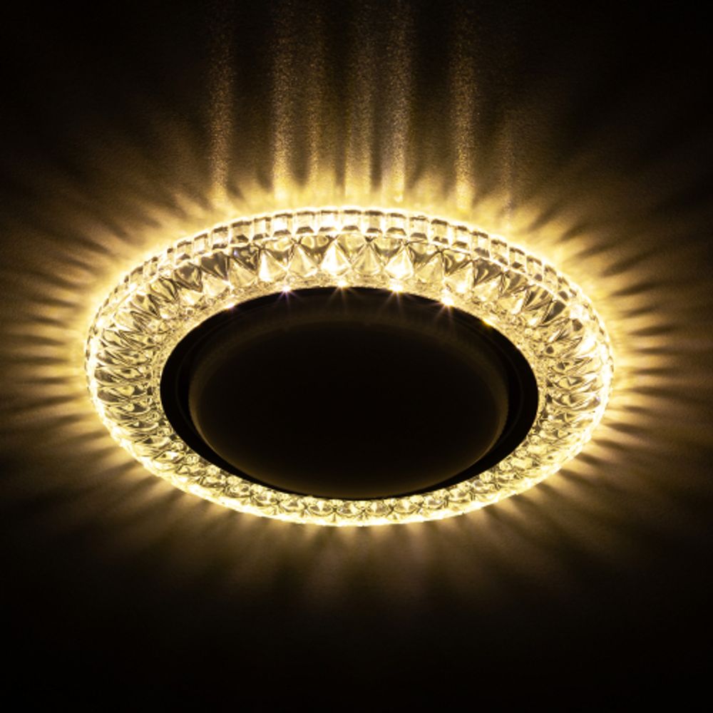 Светильник встраиваемый cо светодиодной подсветкой ЭРА DK LD23 SL/WH под лампу GX53 прозрачный | Встраиваемые LED светильники