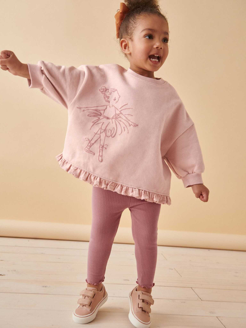 Толстовка и легинсы в комплекте для девочки Next 377-655, Розовый