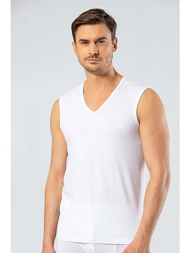 Футболка мужская с V-образным вырезом без рукавов