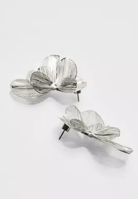 STRADIVARIUS Серьги-веера в виде цветов, серый