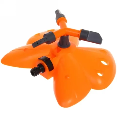 Разбрызгиватель «Бабочка оранжевая» горизонтальный, круговой, 3 лейки ДоброСад