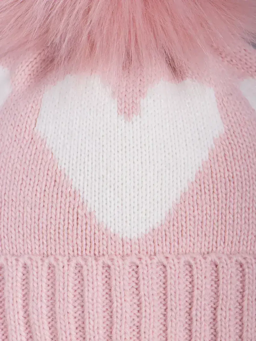 Шапка для девочки зимняя вязаная с помпоном