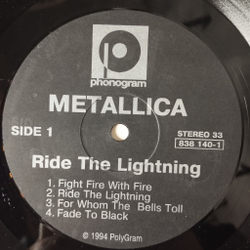 Винтажная виниловая пластинка LP Metallica Ride The Lightning (Россия 1994)