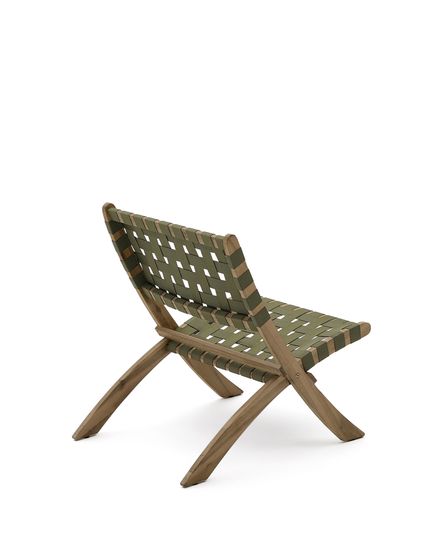 Складное кресло Chabeli из массива акации и шнура зеленого цвета La Forma Испания 