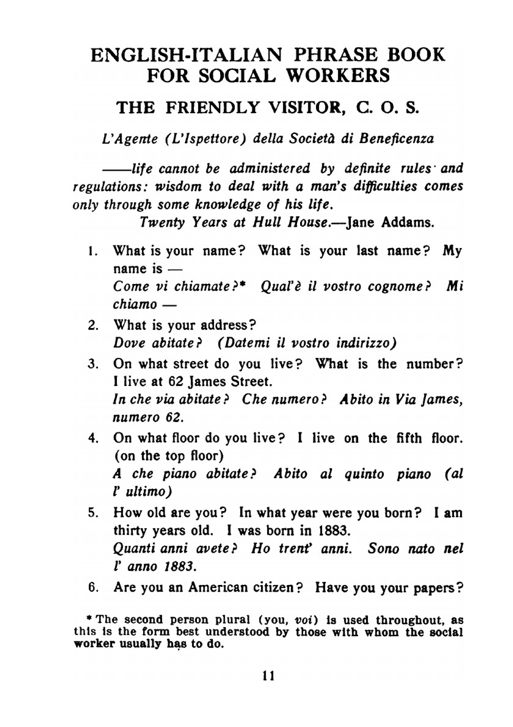 English-Italian Phrase book for social workers | Edith Waller