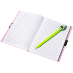 Записная книжка в футляре 21,0 см * 21,0 см , 7БЦ, Alingar, ламинация, глиттер, замочек, ручка, 50 л., линия, "Авокадо-сердечки", белый