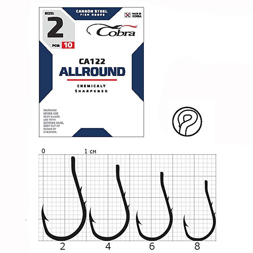 Крючки Cobra Allround OKIAMI сер. CA122 разм. 002 10шт.