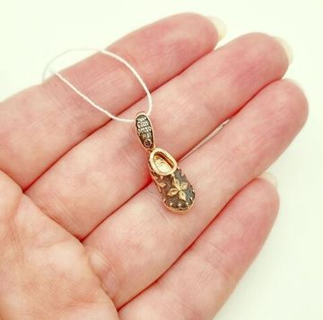 Подвеска. Чудо святителя Спиридона стоптанный тапочек. Золочение. Чернение.