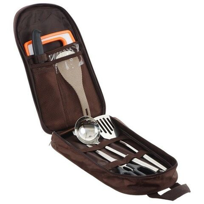 Набор для пикника Maclay: доска, 2 лопатки, ножницы, половник, вилка и нож (Цвет: не задано)