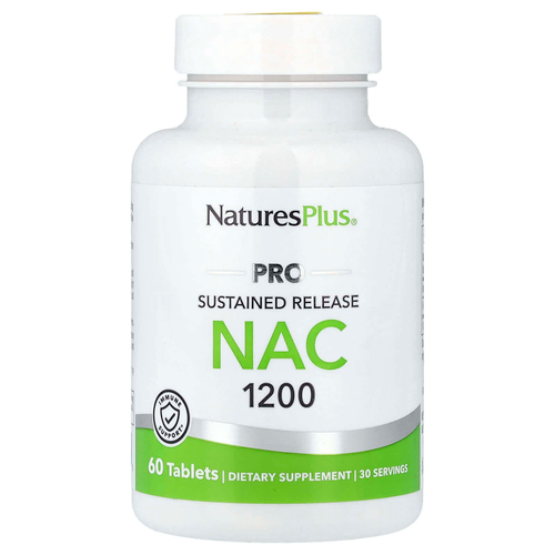 NaturesPlus, Pro NAC 1200, длительное высвобождение, 60 таблеток (600 мг в 1 таблетке)