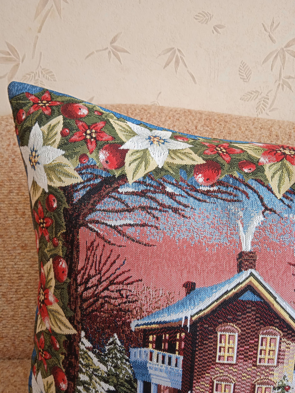 Декоративная гобеленовая наволочка для интерьерной подушки Волшебный вечер 68х47