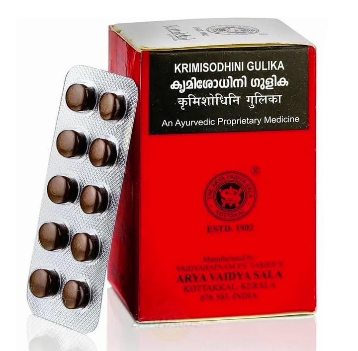 БАД Kottakkal Krimisodhini Gulika Кримисодхини Гулика от токсинов, инфекций и паразитов 100 таб