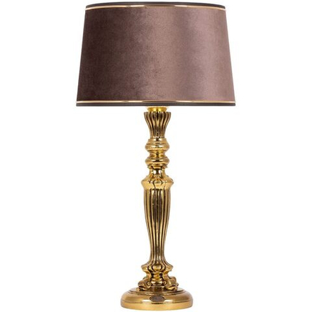 Настольная лампа Богемия Бронза с абажуром Тюссо Кофе