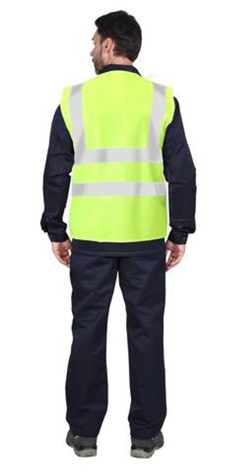 Жилет сигнальный SIRIUS кл.2, 4 СОП (трик.120 гр/м2, карманы) лимонный