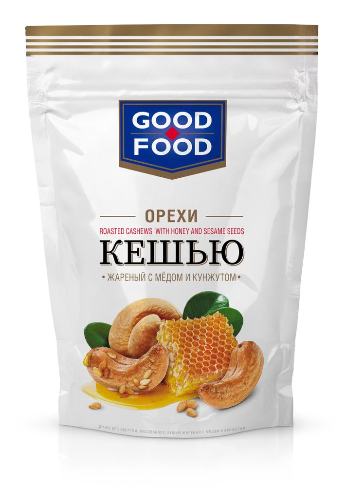 GOOD FOOD Кешью жареный с мёдом и кунжутом 130 г