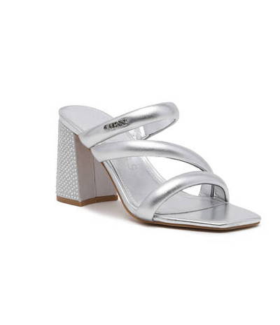 Кожаные шлепанцы Guess - серебряный(FLJGNE LEM03)