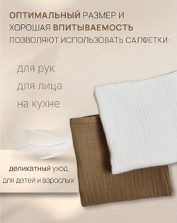Салфетки из муслина 30*30 (набор 2шт)