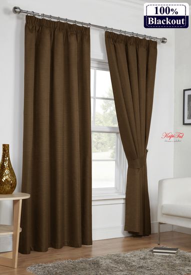 XL-Nemon Blackout 100% (коричневый) Шторы полный блэкаут под лён