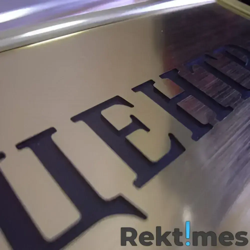 Пластик для лазерной гравировки (Золото царапанное на чёрном) 300x600мм, толщина 1.3 мм