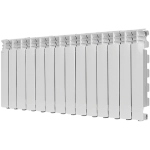 Радиатор алюминиевый STOUT Gamma 500 - 14 секций (подключение боковое, цвет белый)