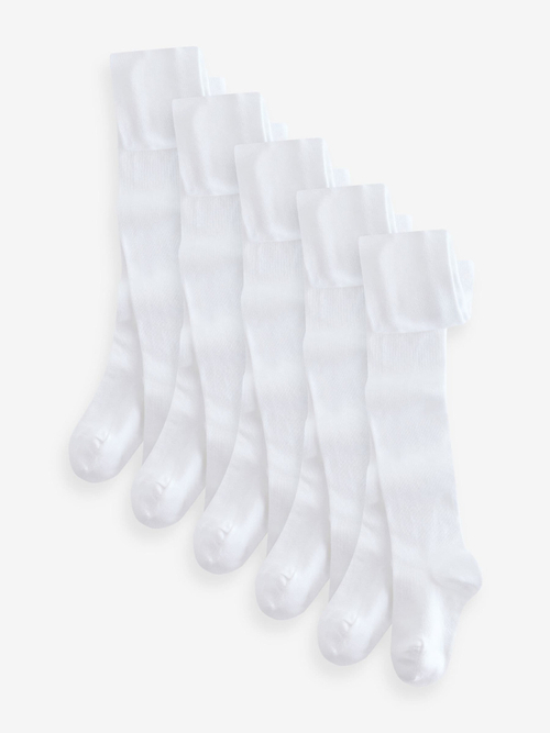 Колготки хлопковые для девочки Next E51-827, 5 шт, Белый