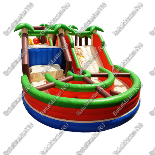 Надувная полоса препятствий "Гонки в джунглях"