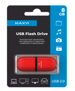 Карта памяти Maxvi USB SF 8GB black (FD8GBUSB20C10SF)