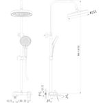 Душевая система 35к HB24553-5 HAIBA лейка "Тропический душ" золотой