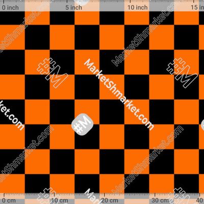 Шахматная клетка черно-оранжевая by Fairy Palette 208 DPI