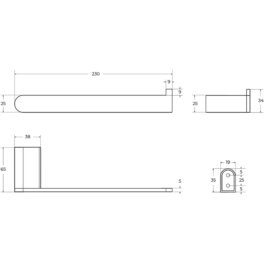 Полотенцедержатель Cezares Stylus STYLUS-TH02-BORO Брашированное золото