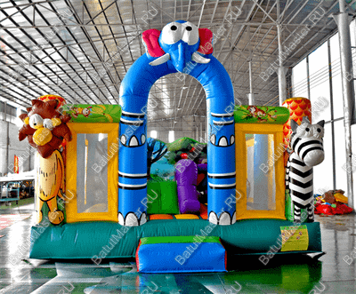 Коммерческий надувной батут "Зверинец" 4,5*4,5*3 м