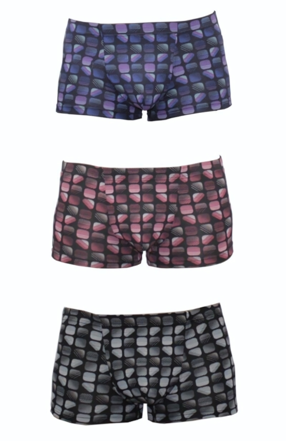 Набор из 3 мужских трусов-боксеров с принтом (Размер: XXL) (Цвет: разноцветный)