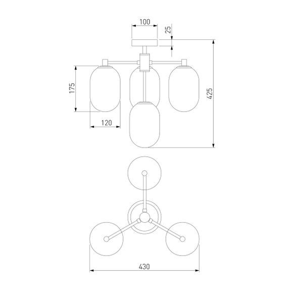 Потолочная люстра Eurosvet Loona 60161/4 латунь