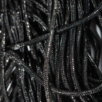 Черный стразовый шнур, металлические кристаллы, 4мм