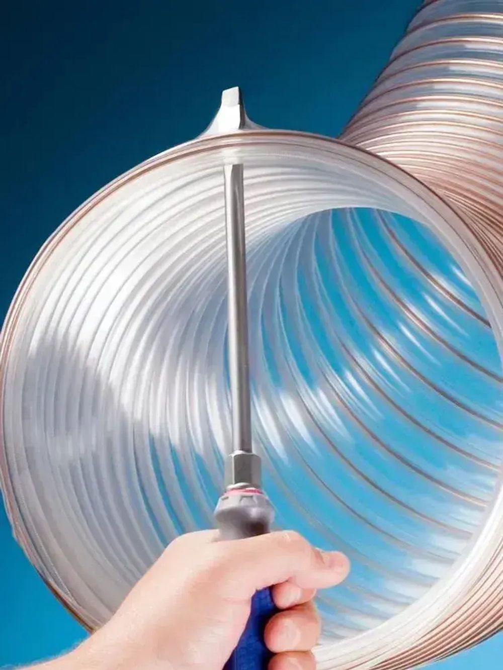 Воздуховод шланг рукав полиуретановый 50 мм армированный проволокой шланг 1 м для аспирации стружкоотсоса и вытяжки с утолщенной стенкой