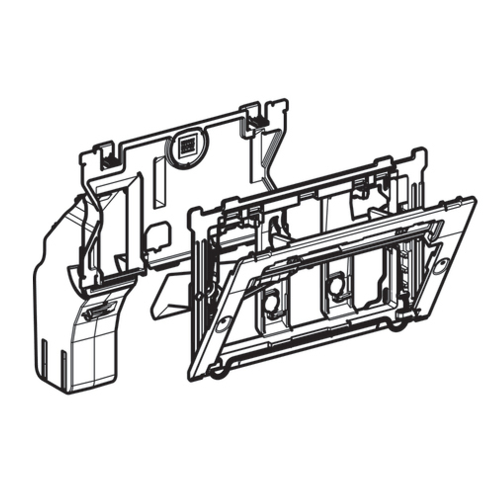 Смывная клавиша GEBERIT Sigma 10 115.758.KK.5 рамка, кнопка - белый, обод кнопки - позолота.